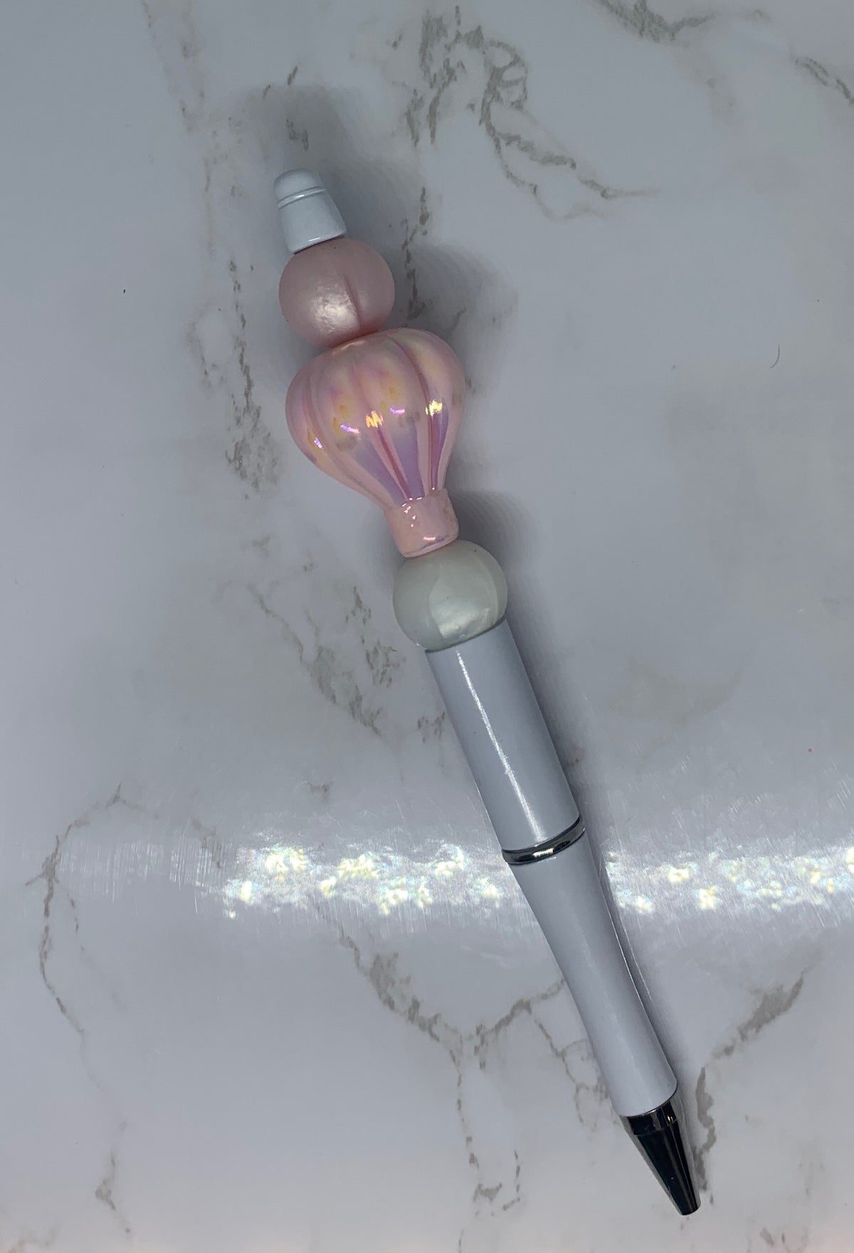 Pink Hot Air Balloon Handmade Beaded Pen ššāØ