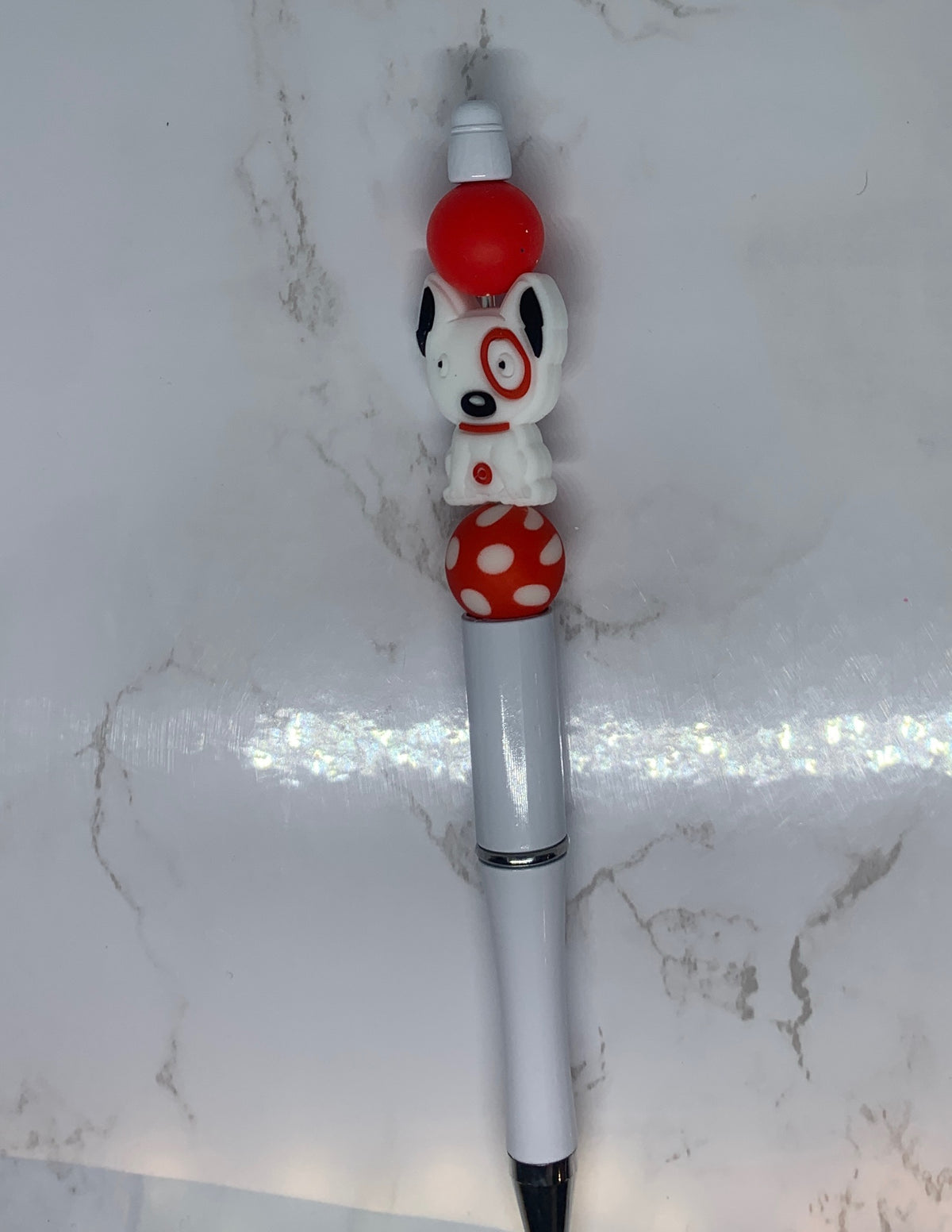 Bullseye Inspired Handmade Beaded Pen â¤ď¸đś