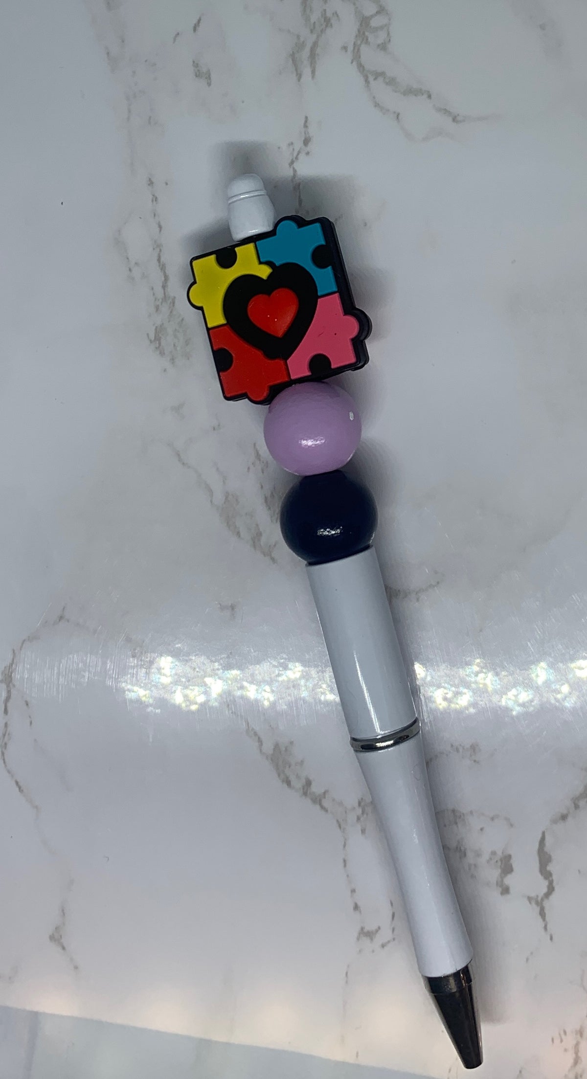 Autism Awareness & Acceptance Handmade Beaded Pen 🧩❤️