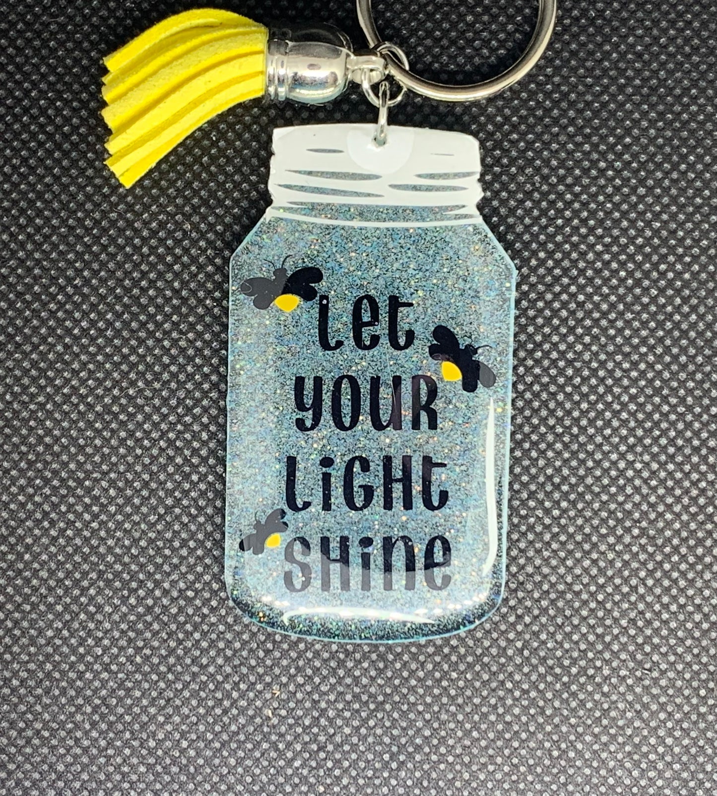 Firefly Mason Jar Glitter Keychain