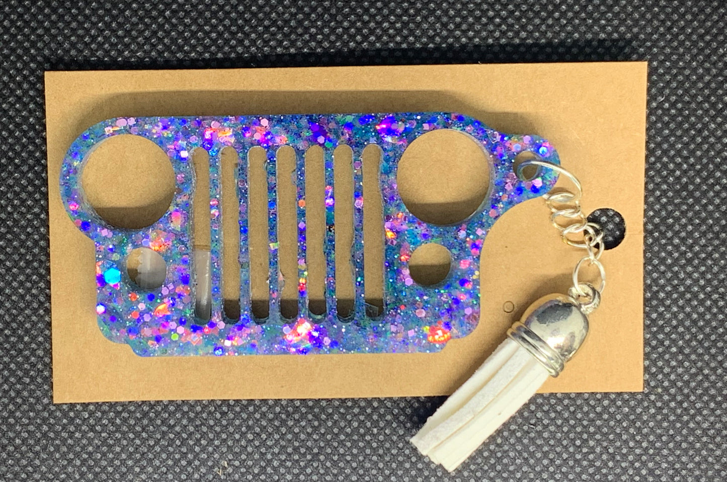 š Cosmic Sparkle Jeep Grille Keychain