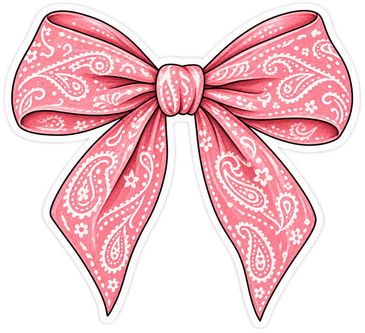 Pink Paisley Bandana Bow