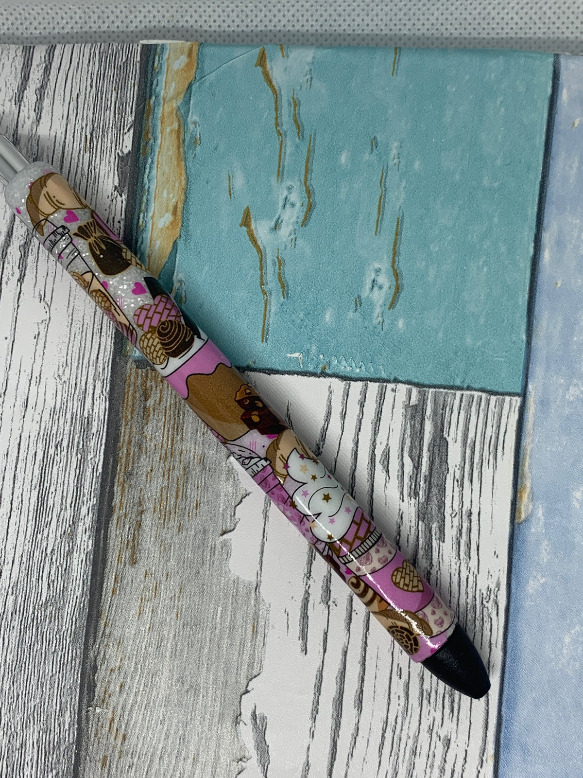 ☕💕 Sweet Sips & Cozy Vibes Glitter Pen