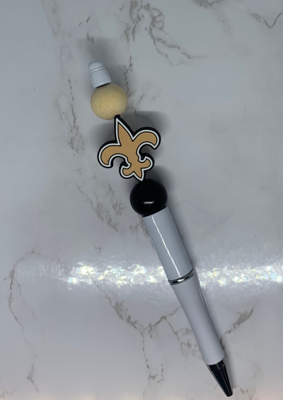 New Orleans Saints Handmade Beaded Pen ⚜️🖤💛