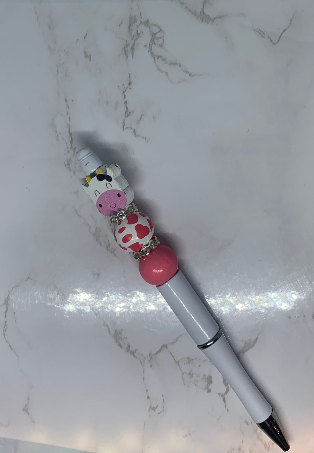 Cute Cow Handmade Beaded Pen 🐮💕✨