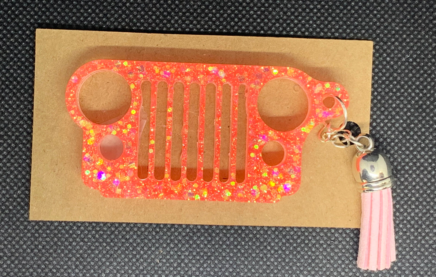 🧡 Sunset Sparkle Jeep Grille Keychain