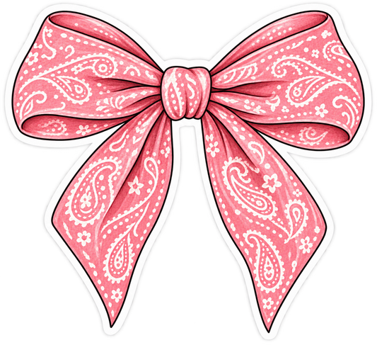 Pink Paisley Bandana Bow