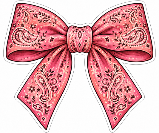 Pretty in Paisley Pink Western Bow Sticker